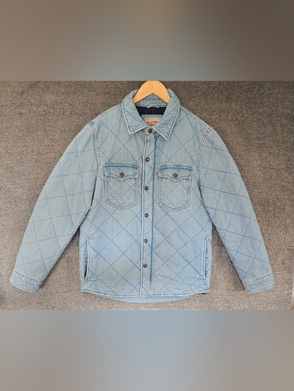 Levi's Quilted Denim Bronson Jacket 100% Cotton Light Wash Streetwear Size S.